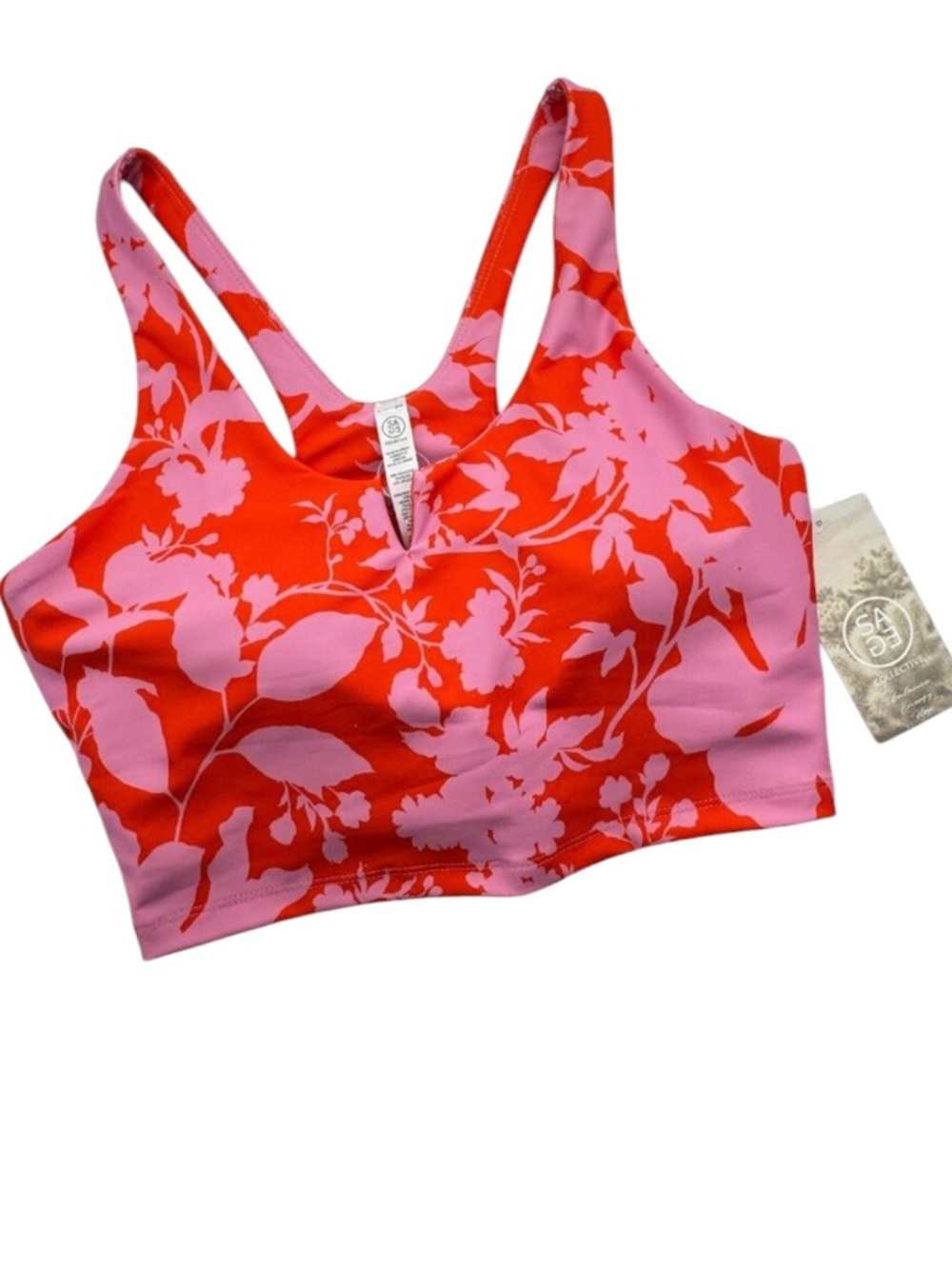 NWT Sage Collective Crop Top Bra in Hothouse Floral Lava